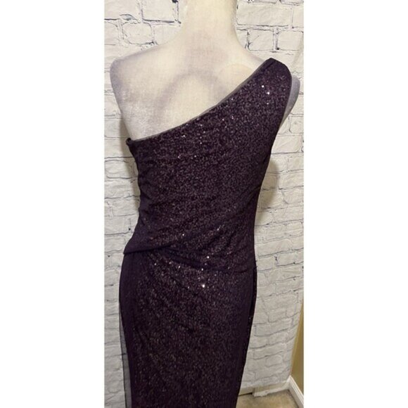 Lauren Ralph Lauren eggplant purple sequin formal Gown dress Size 8 - Picture 6 of 9